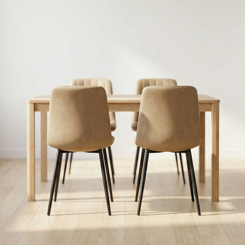 Ensemble de 6 chaises d'appoint Modern, Crème, crème