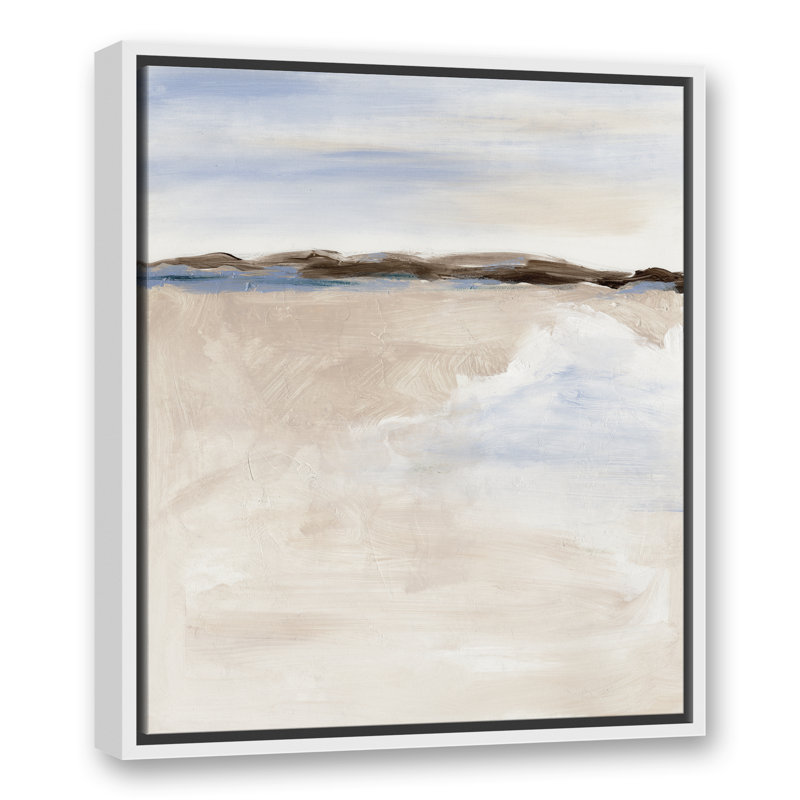 Doux paysage abstrait - peinture sur toile, H 25,75 po x l 21,75 po x P 1,75 po, Toile à cadre flottant blanc