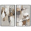 Scraped Surfaces Diptych Canvas Print Abstract Wall Decor Set by Art Remedy, Gallery Wrapped, 36 x 54