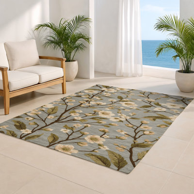 Tapis d'intérieur et d'extérieur brun Botanical