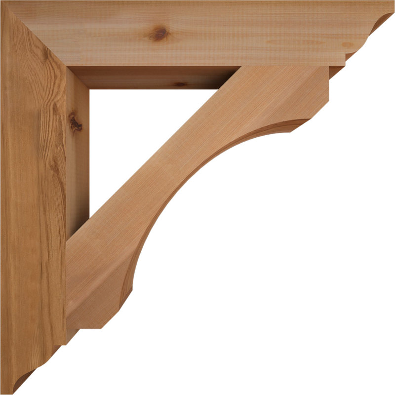 Support traditionnel lisse l 3 1/2 po x P 24 po x H 24 po, cèdre rouge de l'Ouest, Cèdre rouge de l'Ouest (lisse)