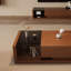 Table basse simple en bois massif au design rétro-107149379