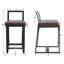 Tabouret de bar moderne avec tabourets de bar rembourrés avec dossier bas et chaises en métal pour cuisine / pub-1756669347