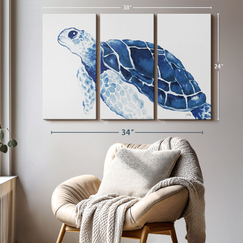 «Turtle In The Blues» sur toile, H 24 po x l 38 po x P 1,25 po