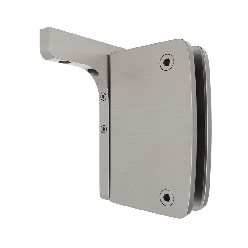  Charnière de porte de douche à fixation murale réglable en verre Calypso Series avec support réversible en «N» nickel brossé