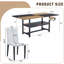 Ensemble de table et chaises, table de salle à manger en bois avec tablette de rangement et chaises d'appoint-274372928-274372931