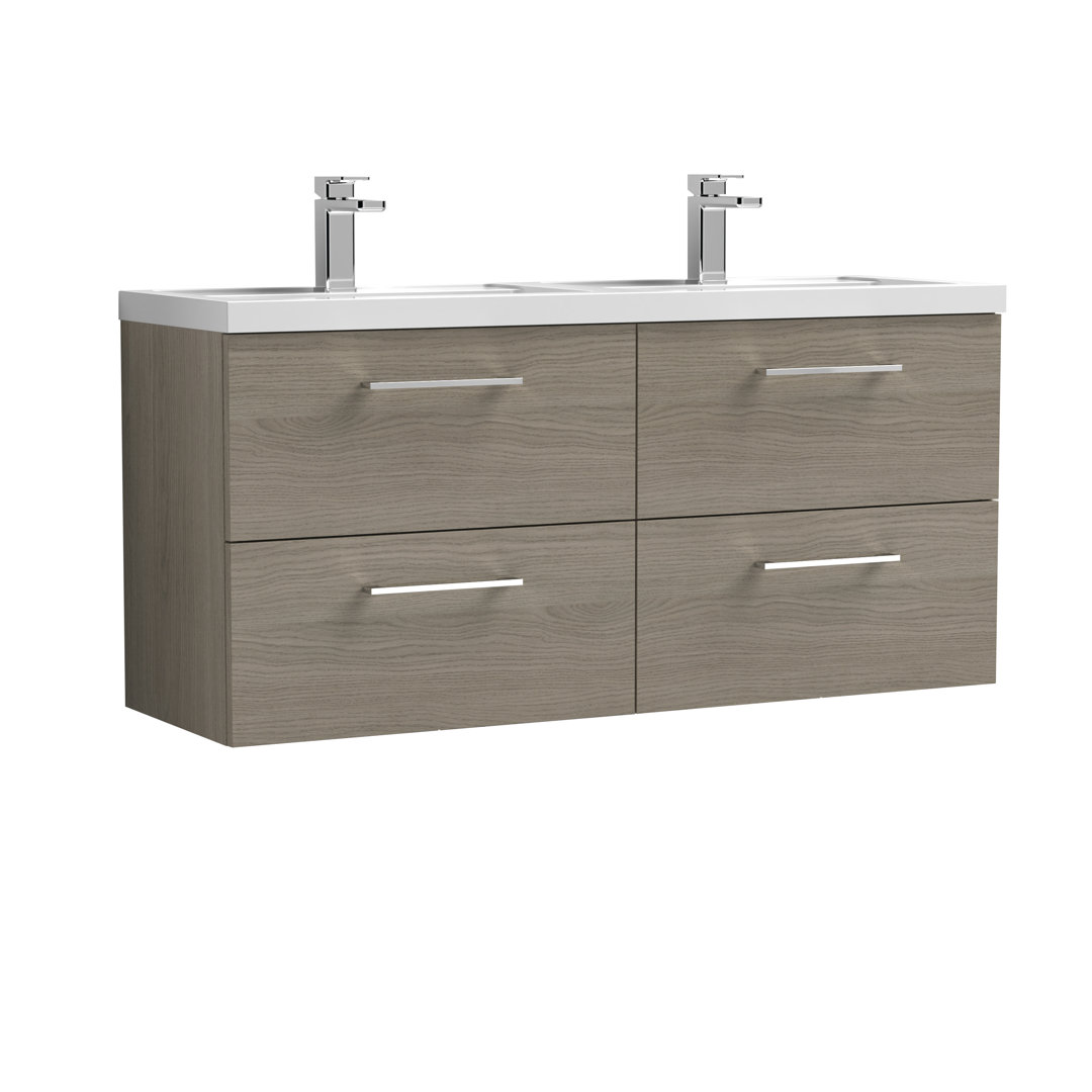 Arno 1205mm Double Bathroom Vanity with Integrated Polymarble Basin