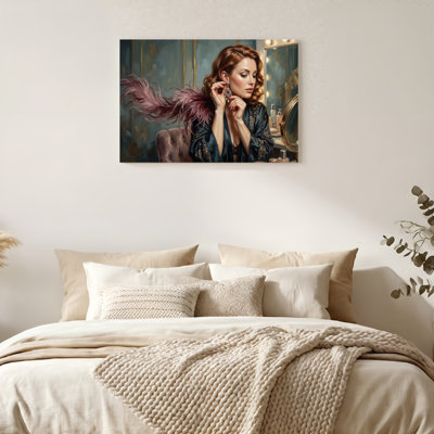 «Gallery Wrap», art mural sur toile pour le salon, la chambre à coucher, le bureau ou le vestibule - décoration murale décorative avec femme élégante