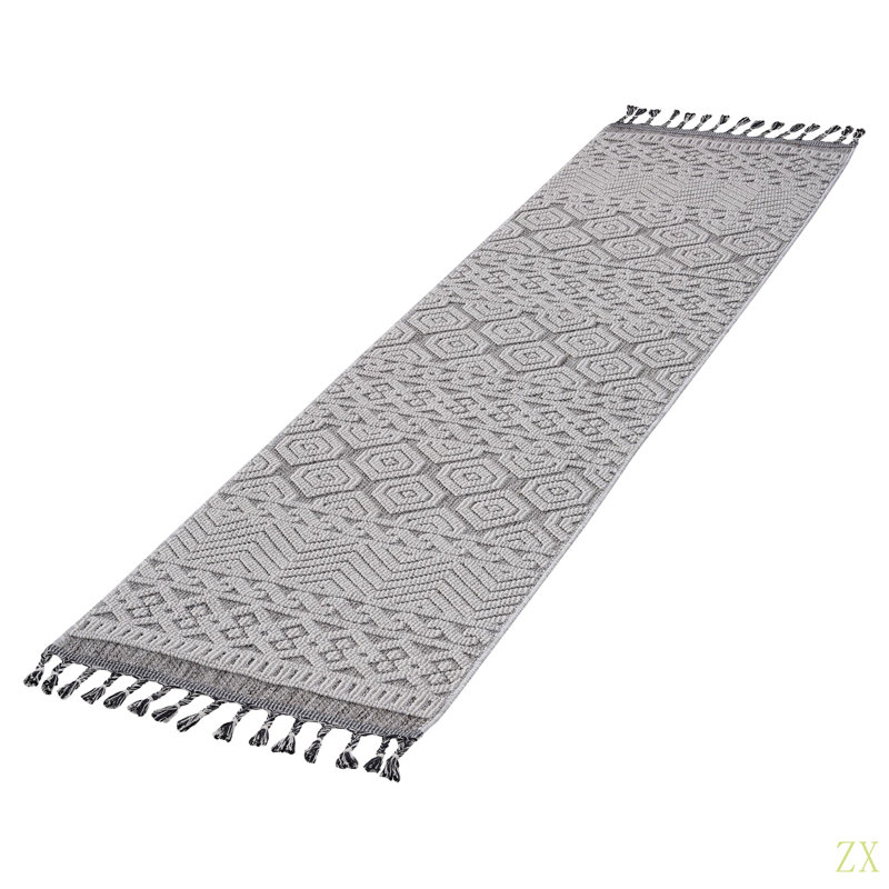 Collection 2X8 Geometric Indoor/Outdoor Area Rug, Runner 2'2" x 8'