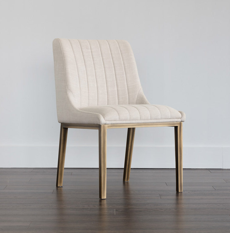 Chaise d'appoint rembourrée H 20 po Beatriz, Beige