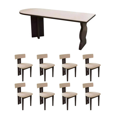 Ancient style semicircular dining table and chair