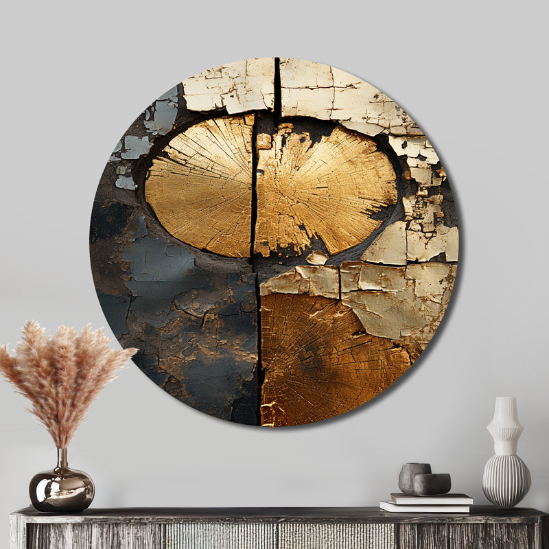 Dulin - Décoration murale abstraite ronde en métal, H 36 po x l 36 po