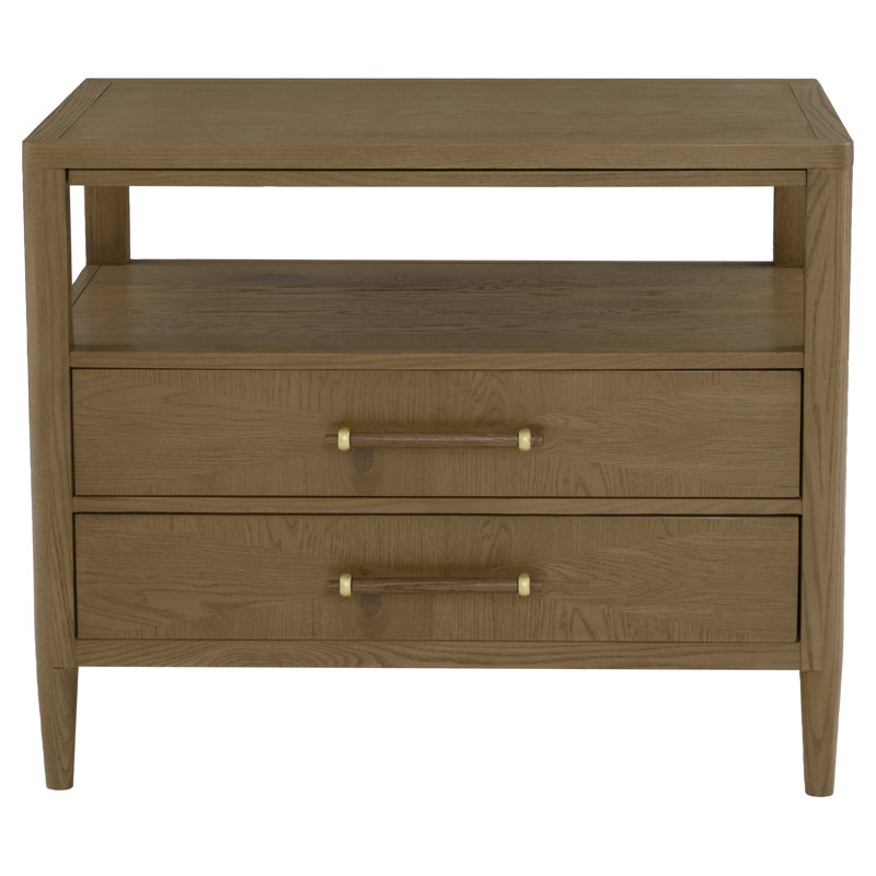 Maxwell 2 - Drawer Solid Wood Nightstand, Caramel