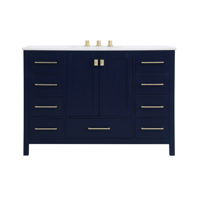 Ensemble de meuble-lavabo simple 48 po Irene, Bleu