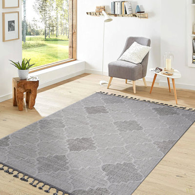 6X9 / Trellis Indoor / Outdoor Area Rug Stain Resistant, Non-Shedding, Friendly For Living Room, Bedroom, Dining Room And High-Traffic Areas