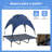 Elevated Dog Bed with Removable Canopy, Outdoor Dog Cot with UV Protection Canopy Shade, 48 inch Large Pet Bed for Camping, Dark Blue-759169562-759170023