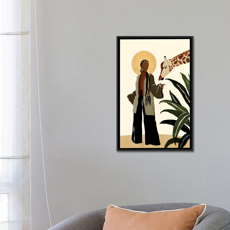 Ari par Brie Nicole-impression d’art graphique, Pas de tapis, H 26 po x l 18 po x 1,5 po, Toile avec cadre noir