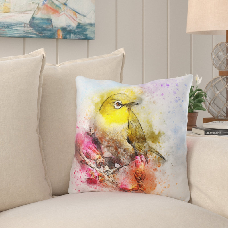 Coussin oiseau Jacqueline, Microsuède, Intérieur