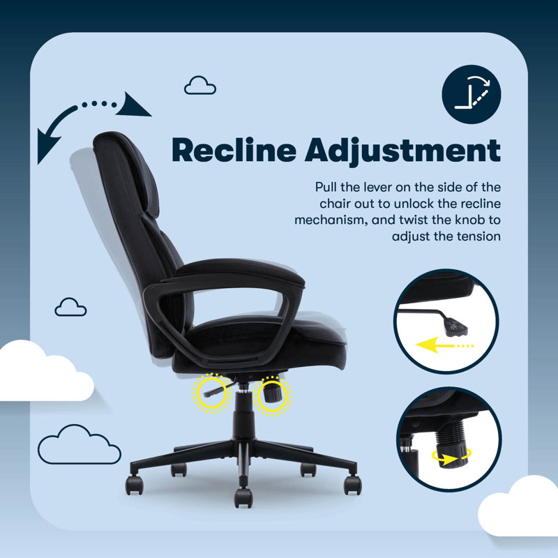 Comfort Classic Swivel Executive Office Chair, Black