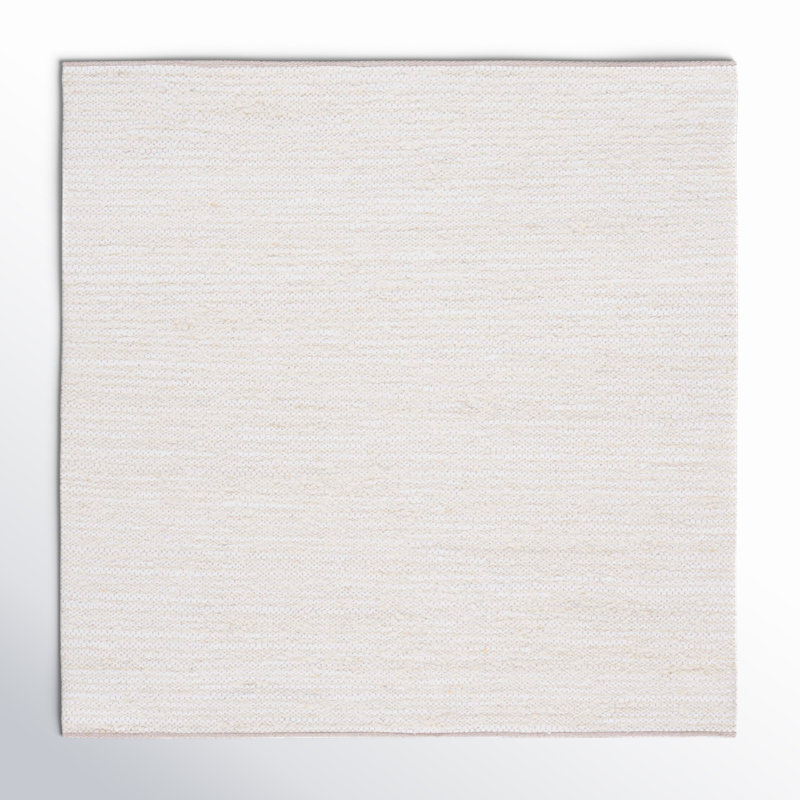 Garret Handmade Flatweave Ivory/Beige Area Rug, Square 6'
