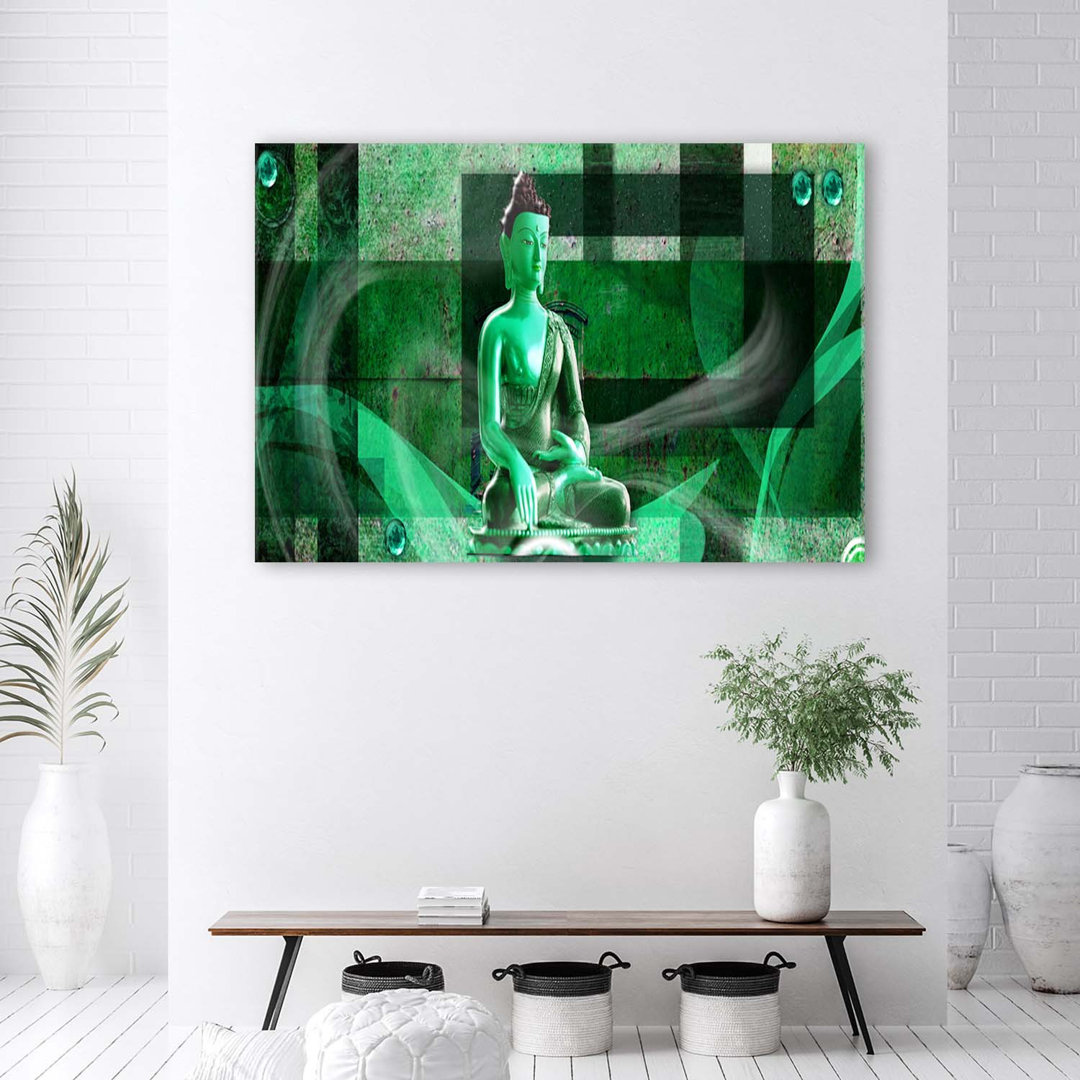 Leinwandbild Buddha Zen Green