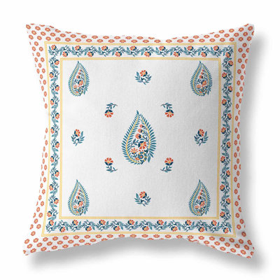 Peacock Teardrop Paisley Indoor/Outdoor 16x16