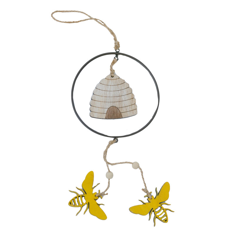 Set Of 2 Assorted Styles Bees Hanging Decorations