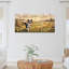 Ensemble de 3 toiles murales représentant un Border Collie dans un champ de fleurs avec papillons et oiseaux. Décoration murale champêtre pour salon, chambre à coucher et intérieur.-1241948587