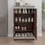 Armoire à miroir Elegant Decor avec bordure argentée, armoire à miroir avec rangement à double porte