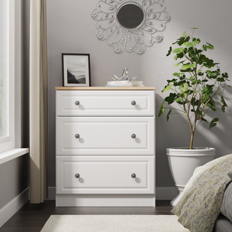 74cm W 3 - Drawer Chest of Drawers, White