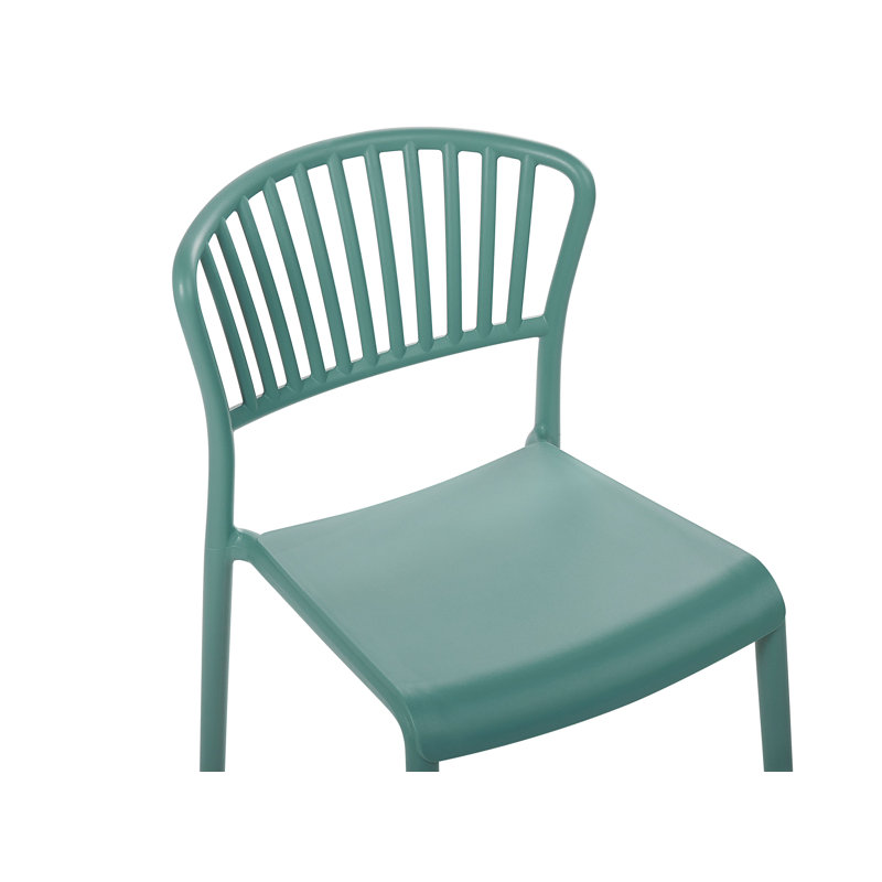 Dean Stacking Patio Dining Dining Chair with Cushion, Green