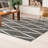 River Geometric Handmade Flatweave Black/Ivory Indoor/Outdoor Area Rug-44623029