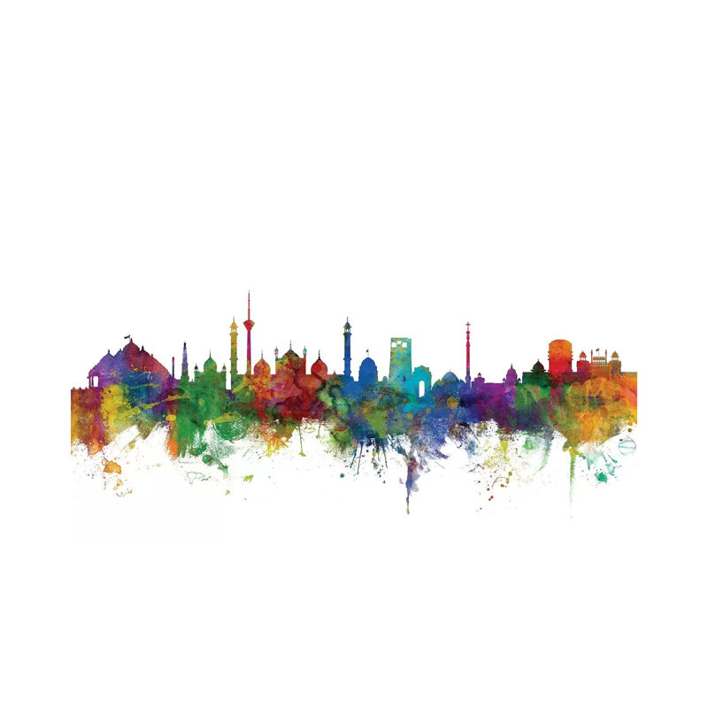 New Delhi, India Skyline by Michael Tompsett - Wrapped Canvas Gallery-Wrapped Canvas Giclée