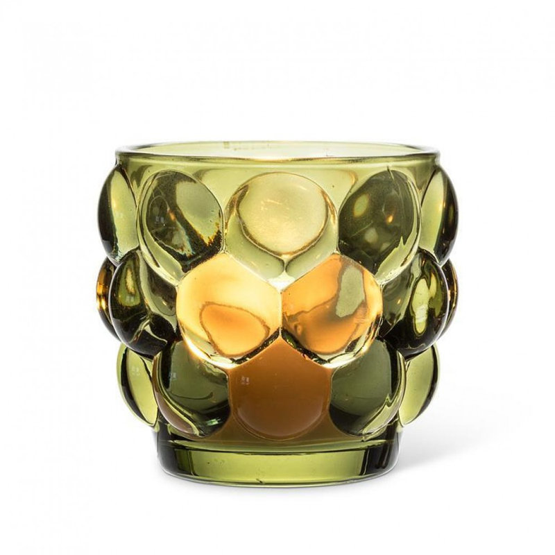 Small Bubble Votive Candle Holder, Green