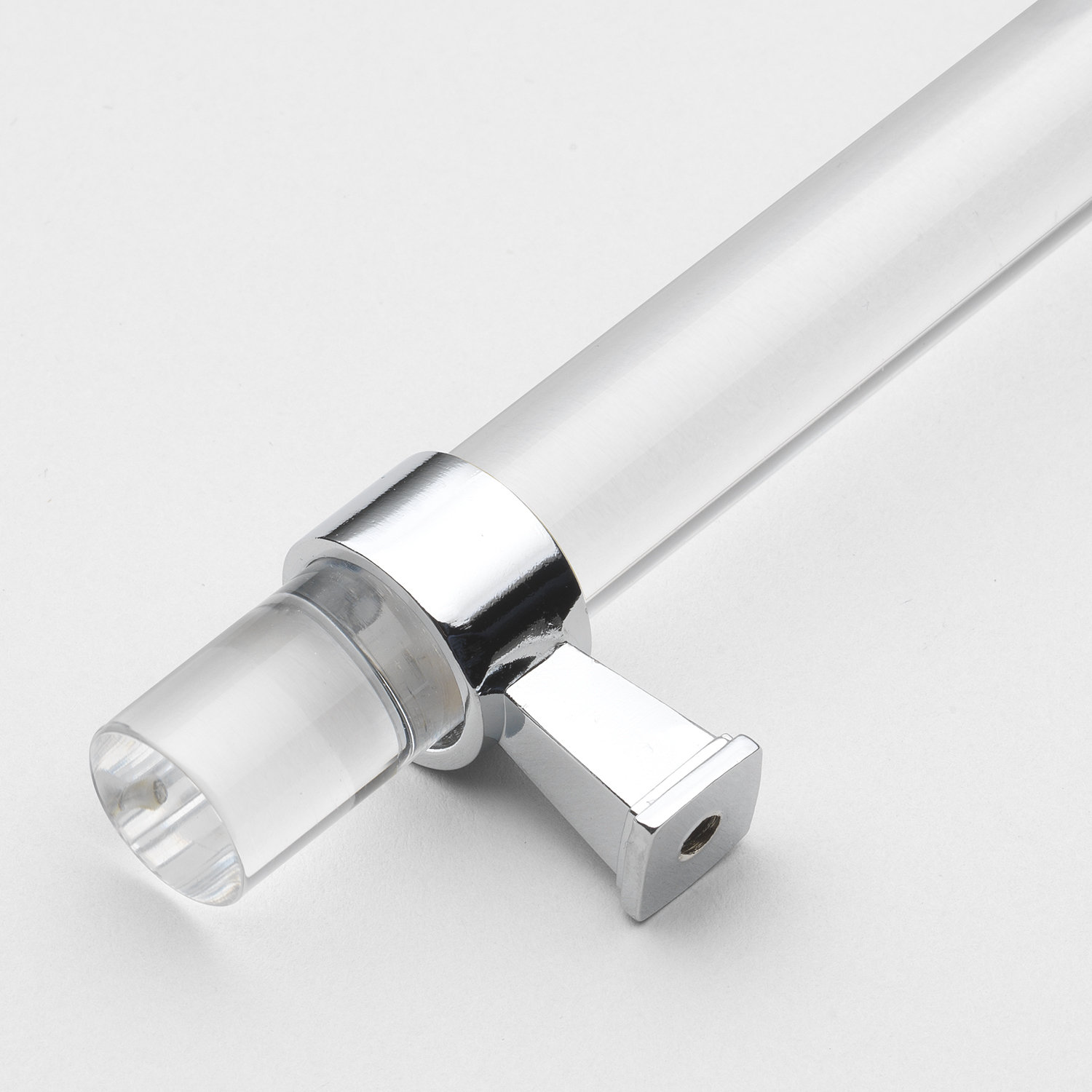 Acrylic Bar Cabinet Pull, Polished Chrome, 5.0625"