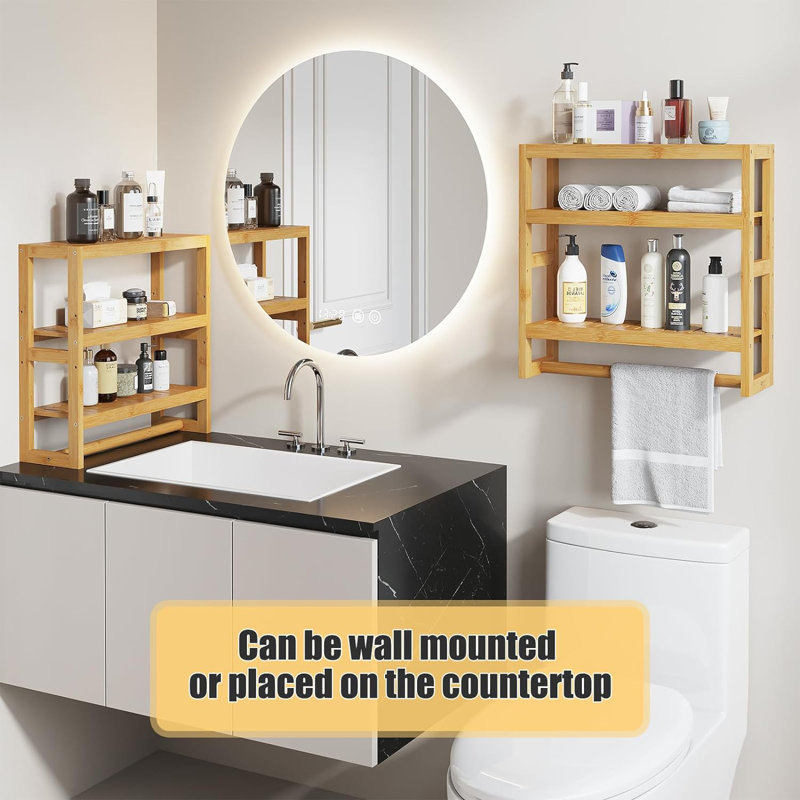 Chaketa 3 Piece Solid Wood Tiered Shelf