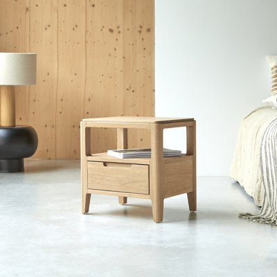 Arto 45cm W Solid Wood Bedside Table