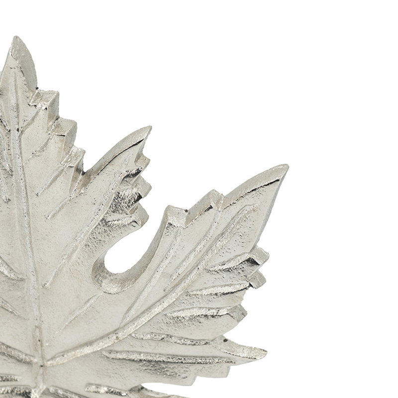 7X3x10.5" Aluminum Leaf On Marble Base
