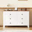 Commode en bois de style campagnard rétro avec 6 tiroirs-1103526842