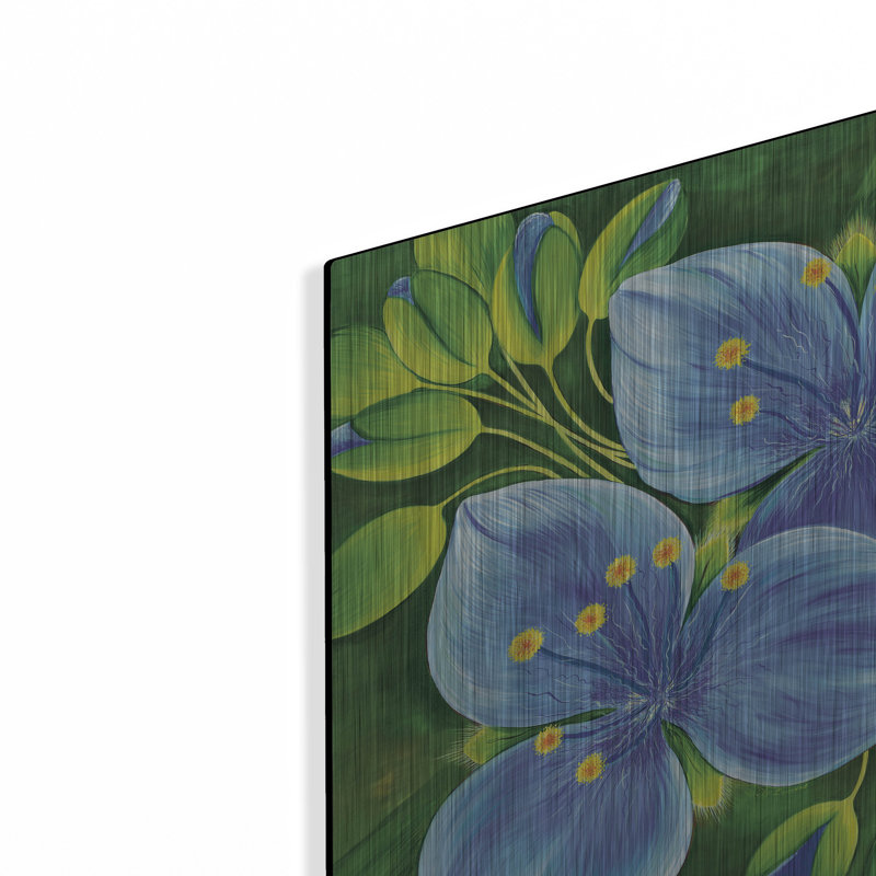  «Spiderwort» par Olga Dorenko, art mural en métal, 12 po x 12 po, H 12 po x l 12 po