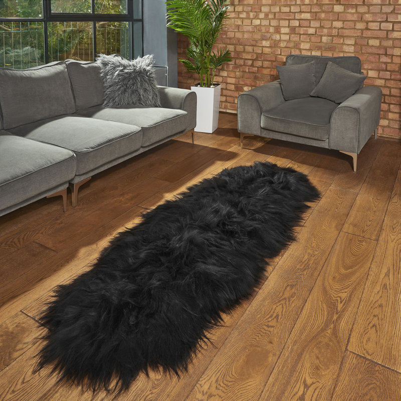 Kearney Solid Colour Sheepskin Area Rug, Runner 75 x 200cm