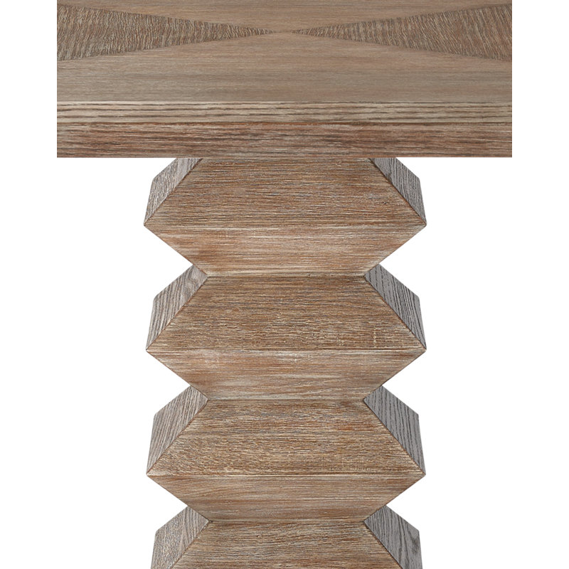 Sayan Square Solid Oak Dining Table, Light Pepper