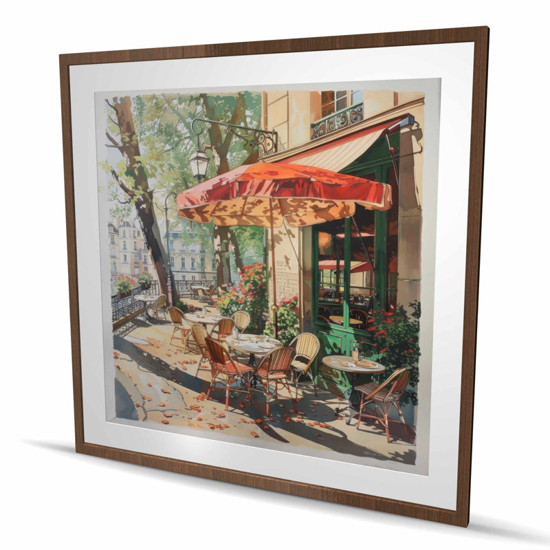 Parasol - reproduction encadrée rouge mat pour la décoration intérieure | Art