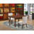 3 Piece Set Contains a Rectangle Dining Room Table with Butterfly Leaf and 2 Doeskin Linen Fabric Upholstered Parson Chairs, Mahogany-1963145624