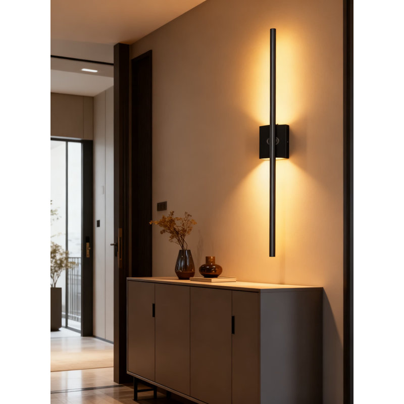 Battery Wall Sconces Set Of 2, 31.5" Wireless Wall Lights With Remote Control, Dimmable LED, Easy-Charge Battery Box, No Wiring Needed, 360° Adjustable For Bedroom, Hallway, And Art