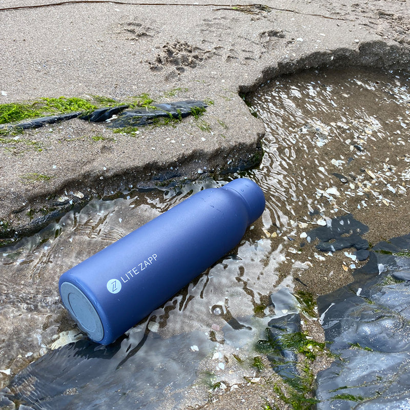 LiteZapp Pura 624.6ml Double Wall Insulated Stainless Steel Water Bottle, Navy