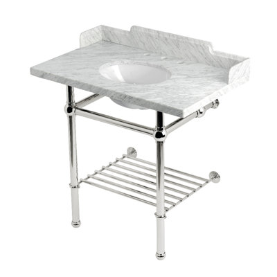Lavabo console 36 "avec pieds en laiton Kingston (8 pouces, 3 trous) Kingston