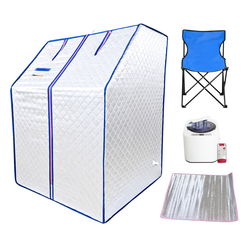 Home Experience - Sojourner Portable Steam Tent Heater, Chair, Remote Included 29.11In X 39.85In With Height Depth Width Details