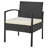 Noli Modern 2-Person Patio Conversation Sets with Polyester Cushions in Black and Cream-1982495536