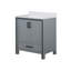 Meuble-lavabo gris foncé 30 po X P 22 po D, avec plateau en quartz blanc
